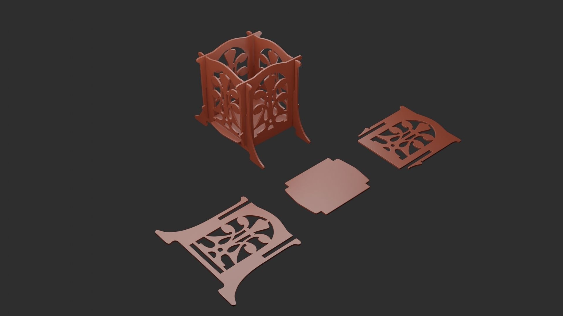 Puzzle - Open Wooden Crate Box 3D print model_3