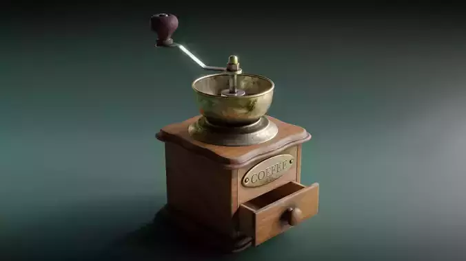 Classic Coffee Grinder Low-poly 3D model