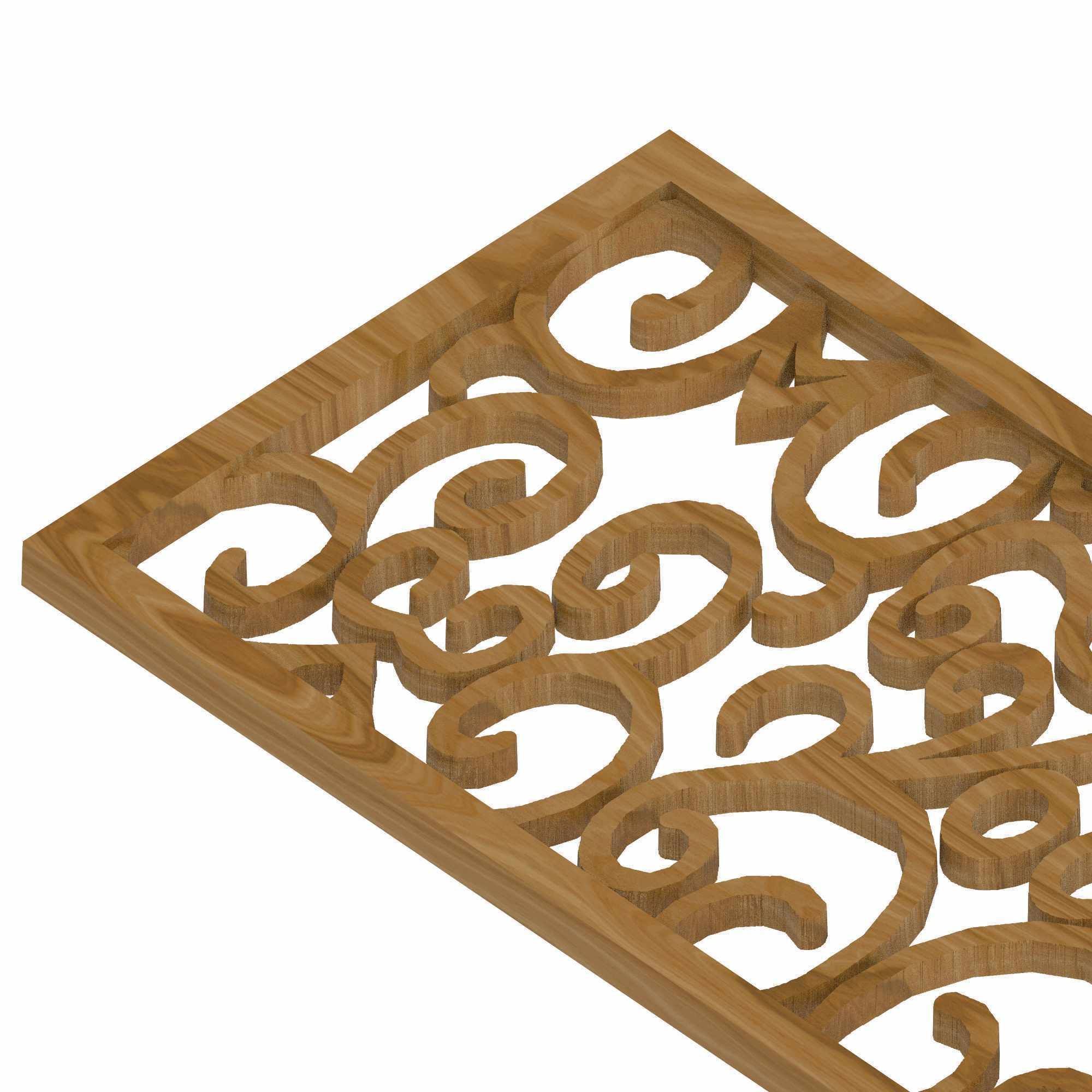 Decorative panel STL 3D model_1