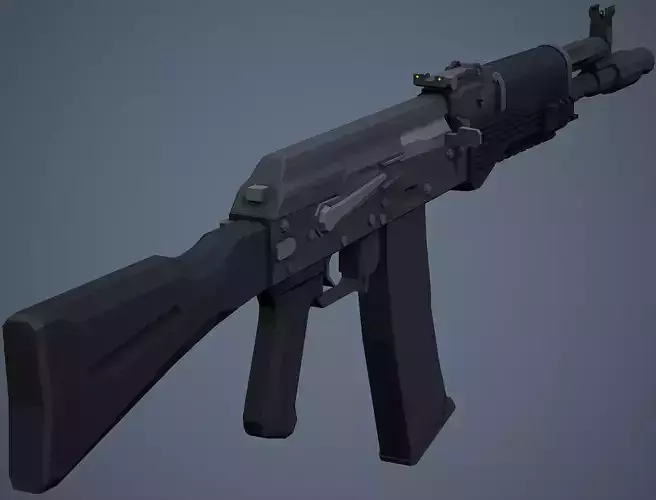 Stylized AK-102 Low Poly Game Ready Low-poly 3D model