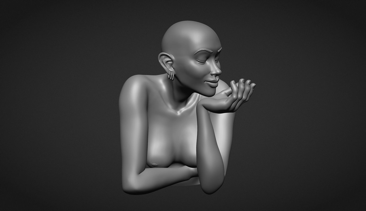 Woman Sculpture Necklace Display 3D print model_9