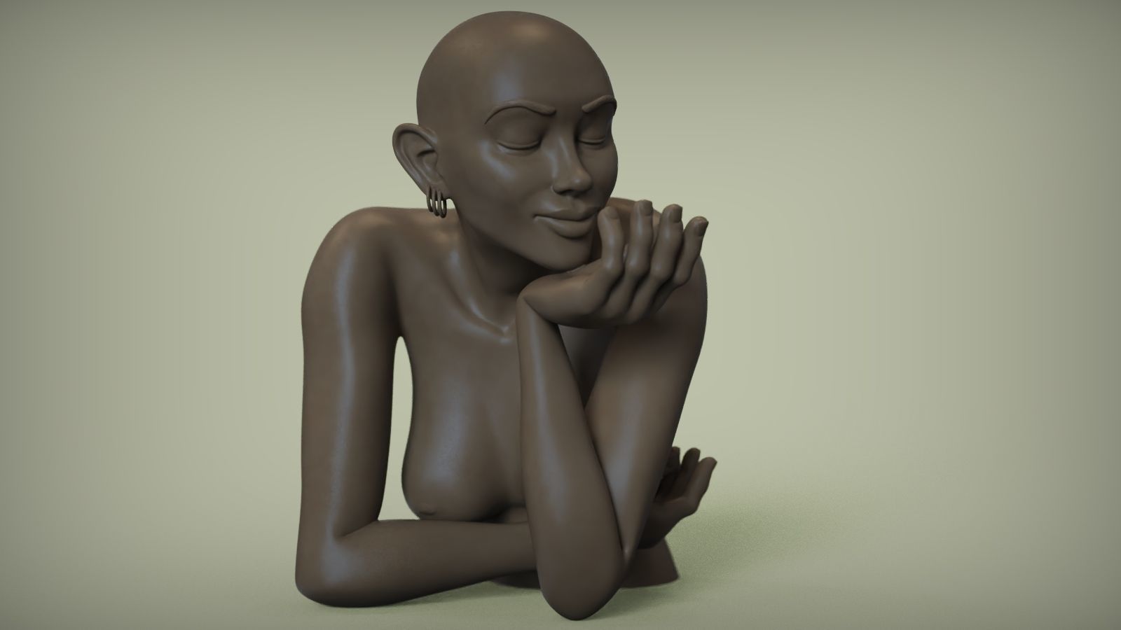 Woman Sculpture Necklace Display 3D print model_5