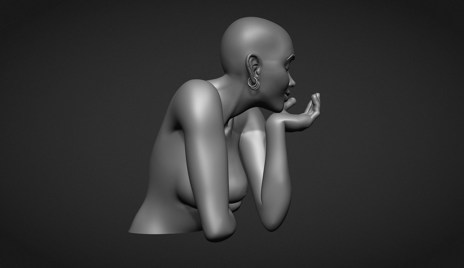 Woman Sculpture Necklace Display 3D print model_13