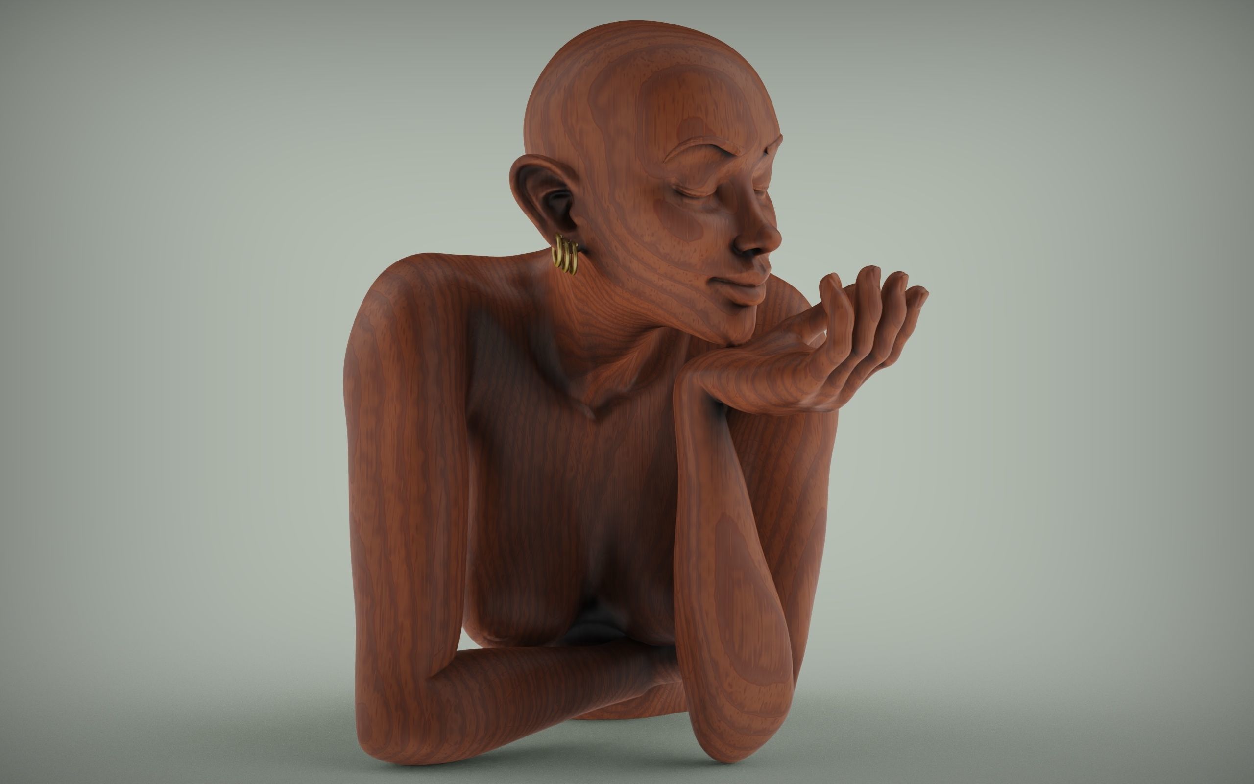 Woman Sculpture Necklace Display 3D print model_2