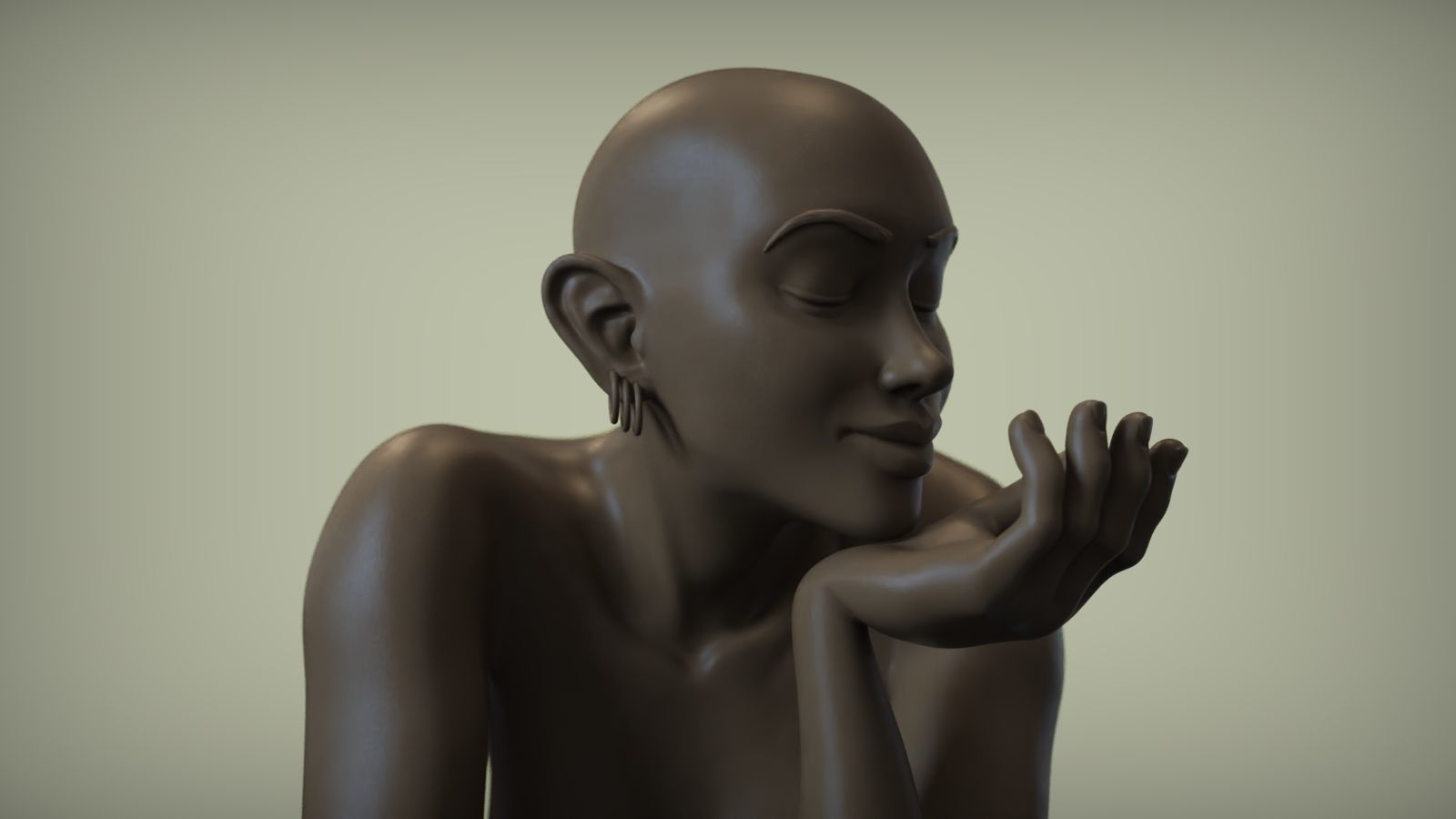 Woman Sculpture Necklace Display 3D print model_8