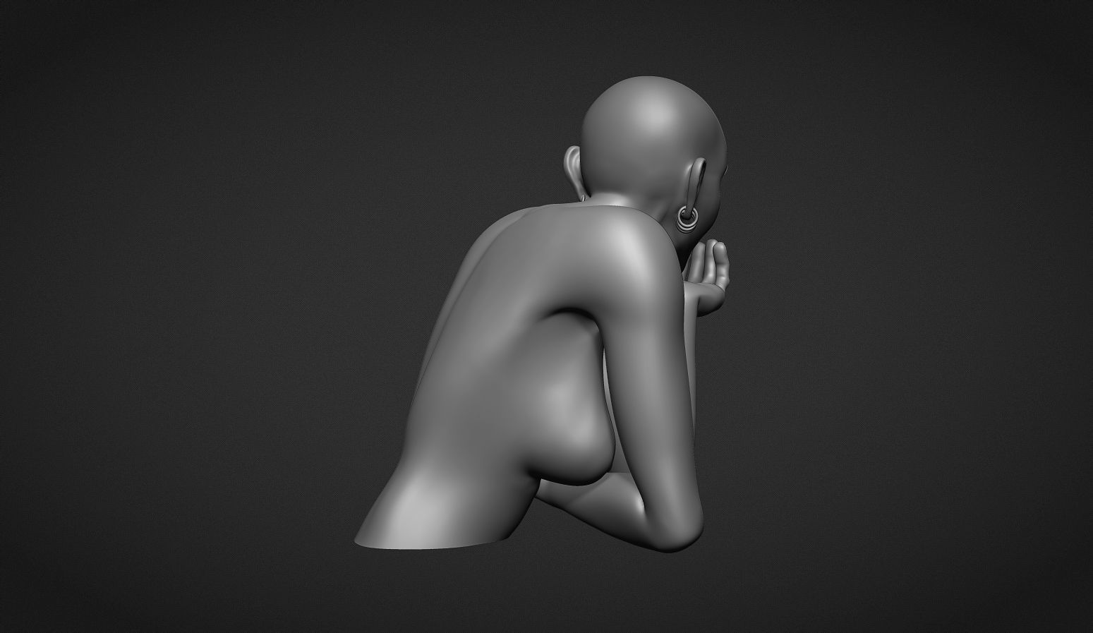 Woman Sculpture Necklace Display 3D print model_10