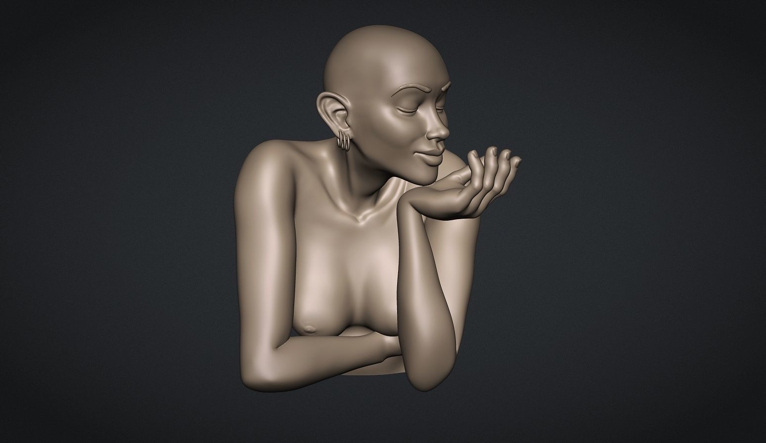 Woman Sculpture Necklace Display 3D print model_14