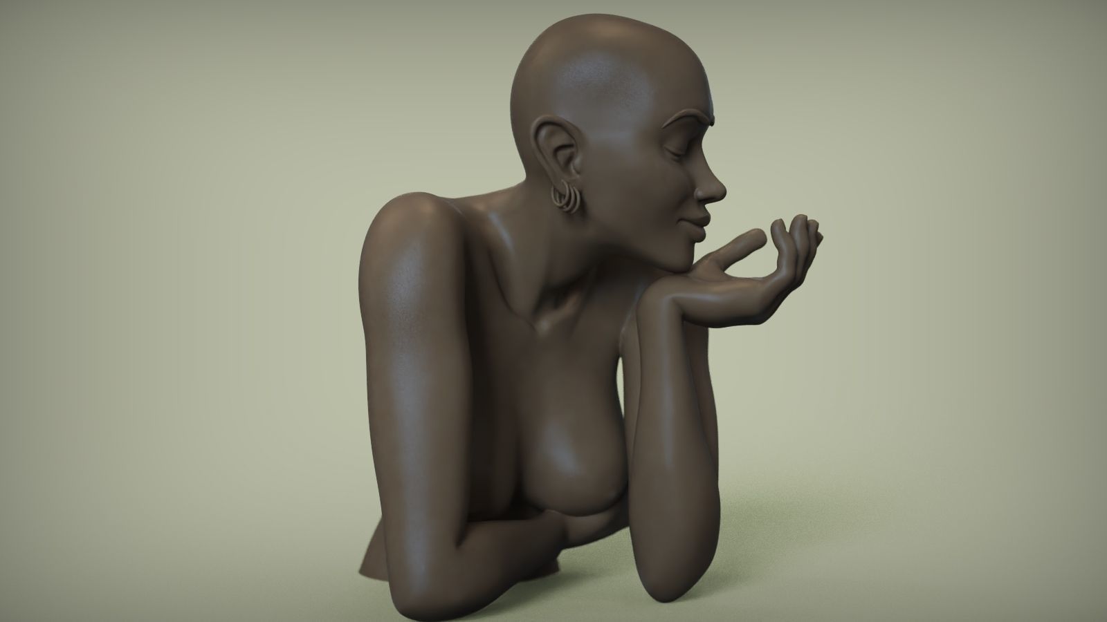 Woman Sculpture Necklace Display 3D print model_3