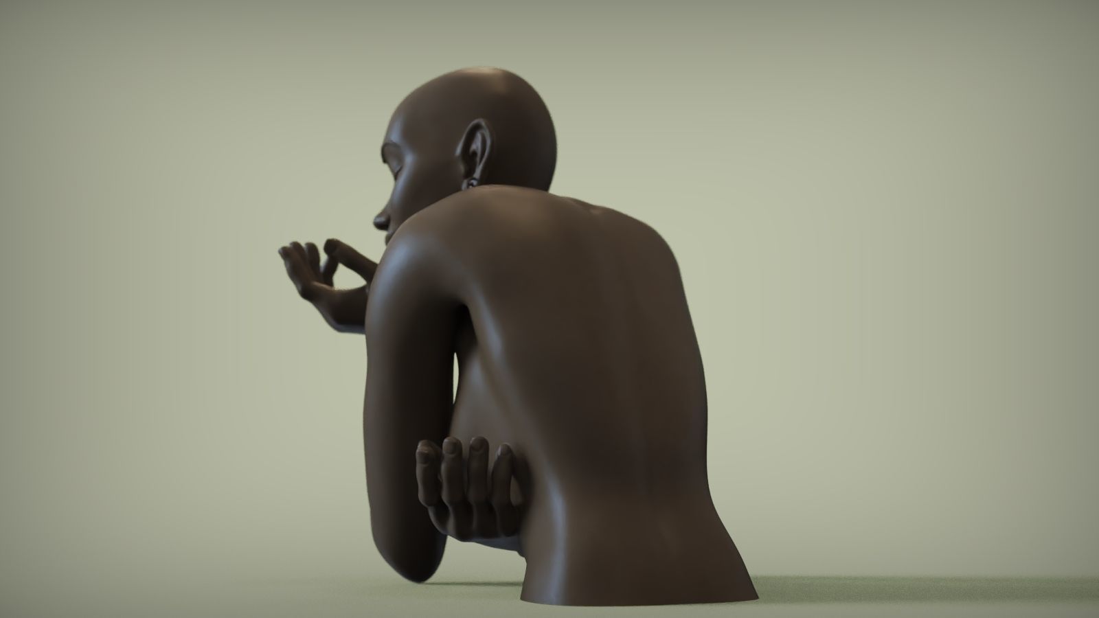 Woman Sculpture Necklace Display 3D print model_7