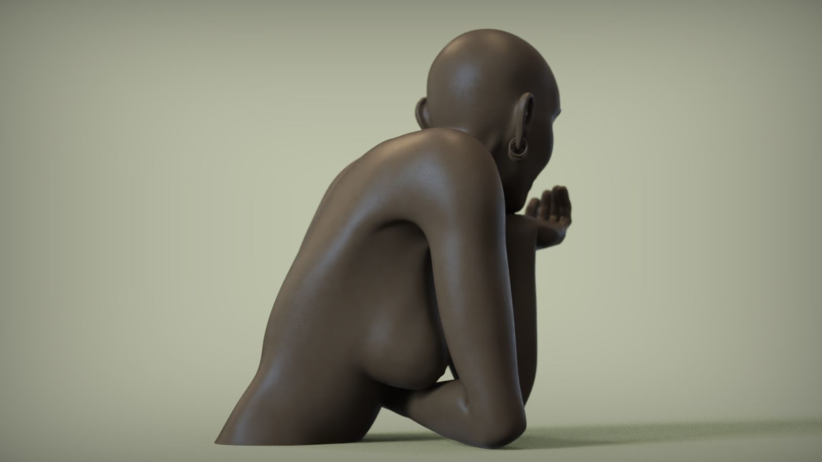 Woman Sculpture Necklace Display 3D print model_6