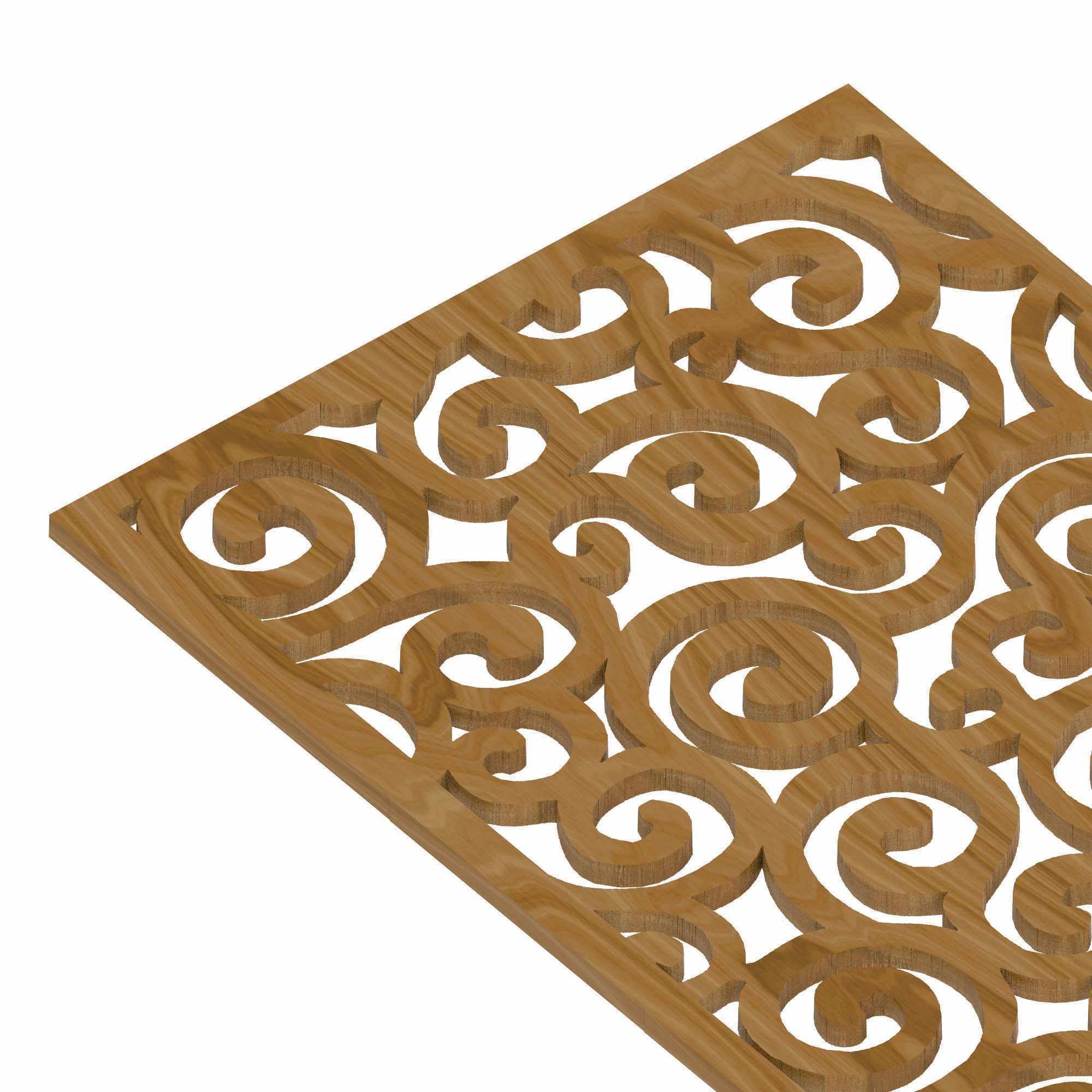 Decorative panel STL 3D model_1