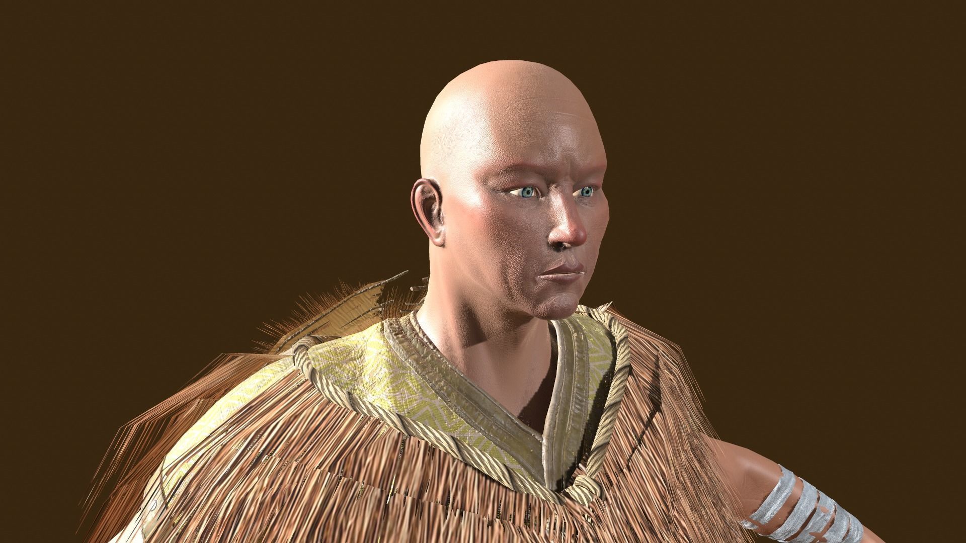 Samurai Peasant Low-poly 3D model_8