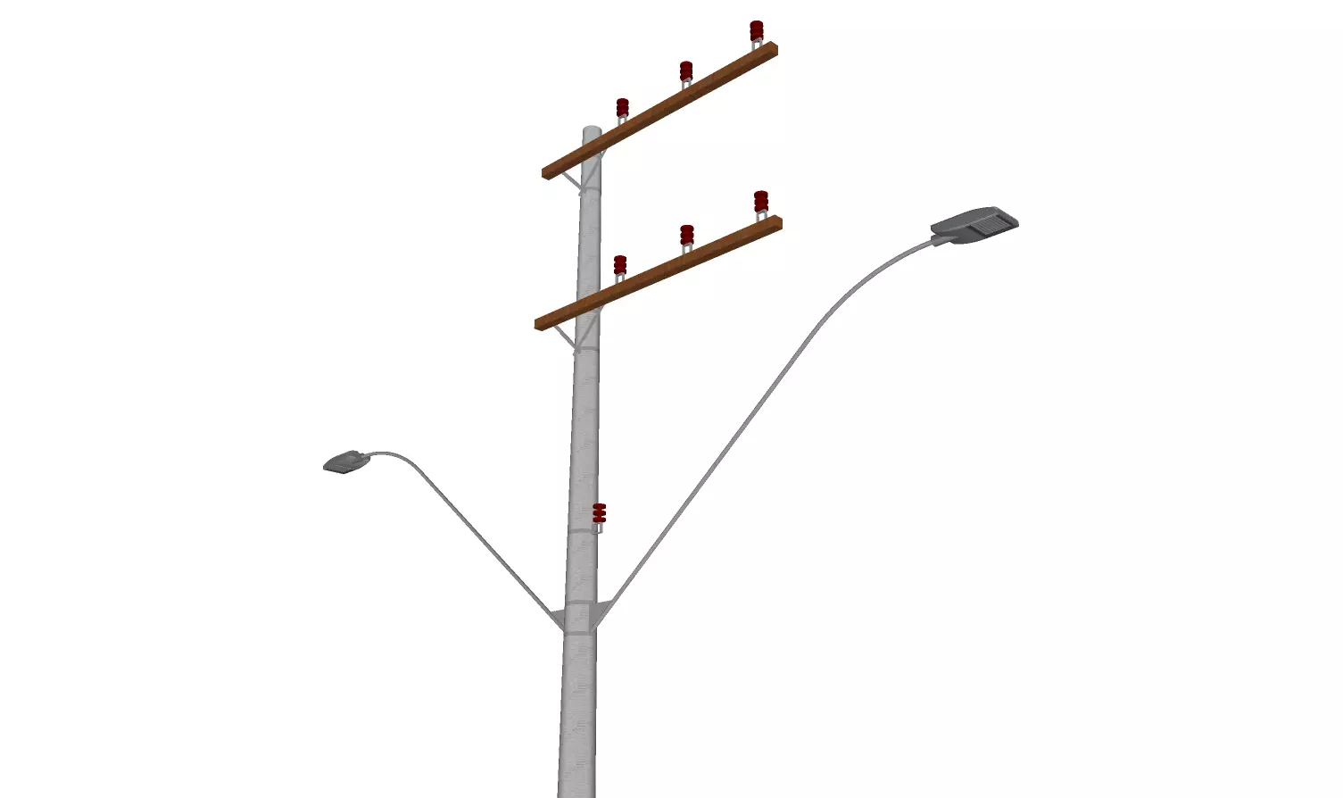 Concrete Lamp Post - Light Pole - Light Post - Street Light 31 3D model