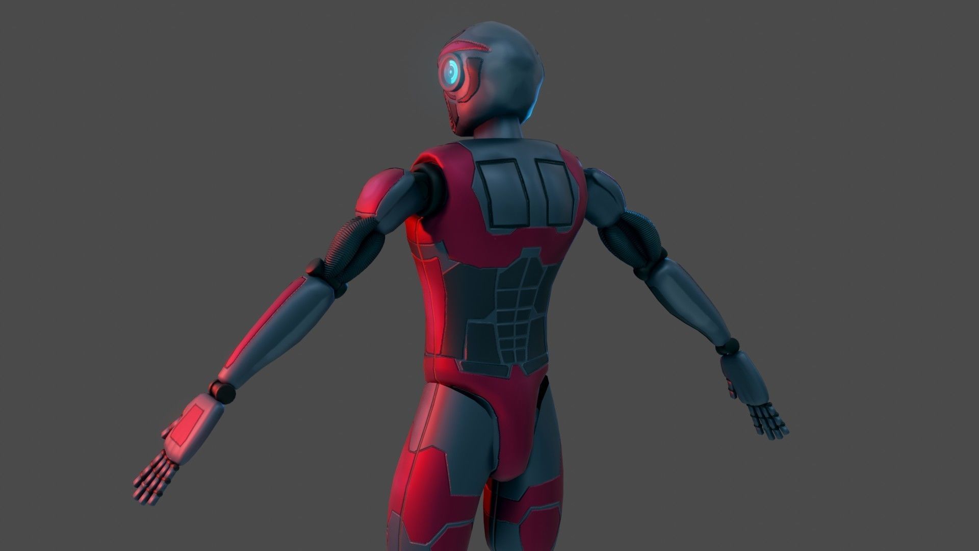 Sci-Fi Cyborg - Game Ready PBR Low-poly 3D model_11