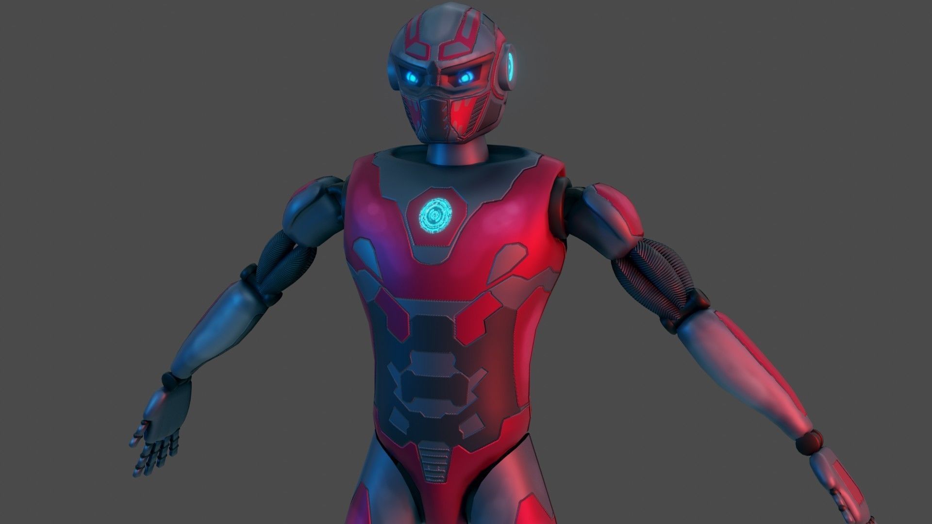 Sci-Fi Cyborg - Game Ready PBR Low-poly 3D model_7