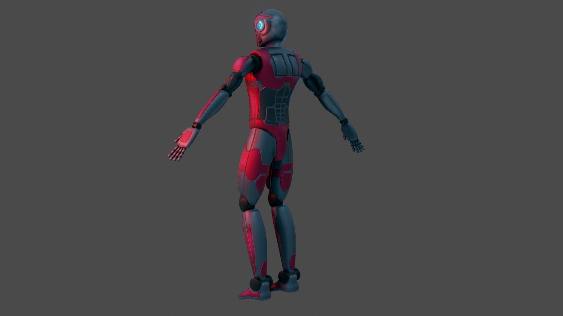 Sci-Fi Cyborg - Game Ready PBR Low-poly 3D model_3