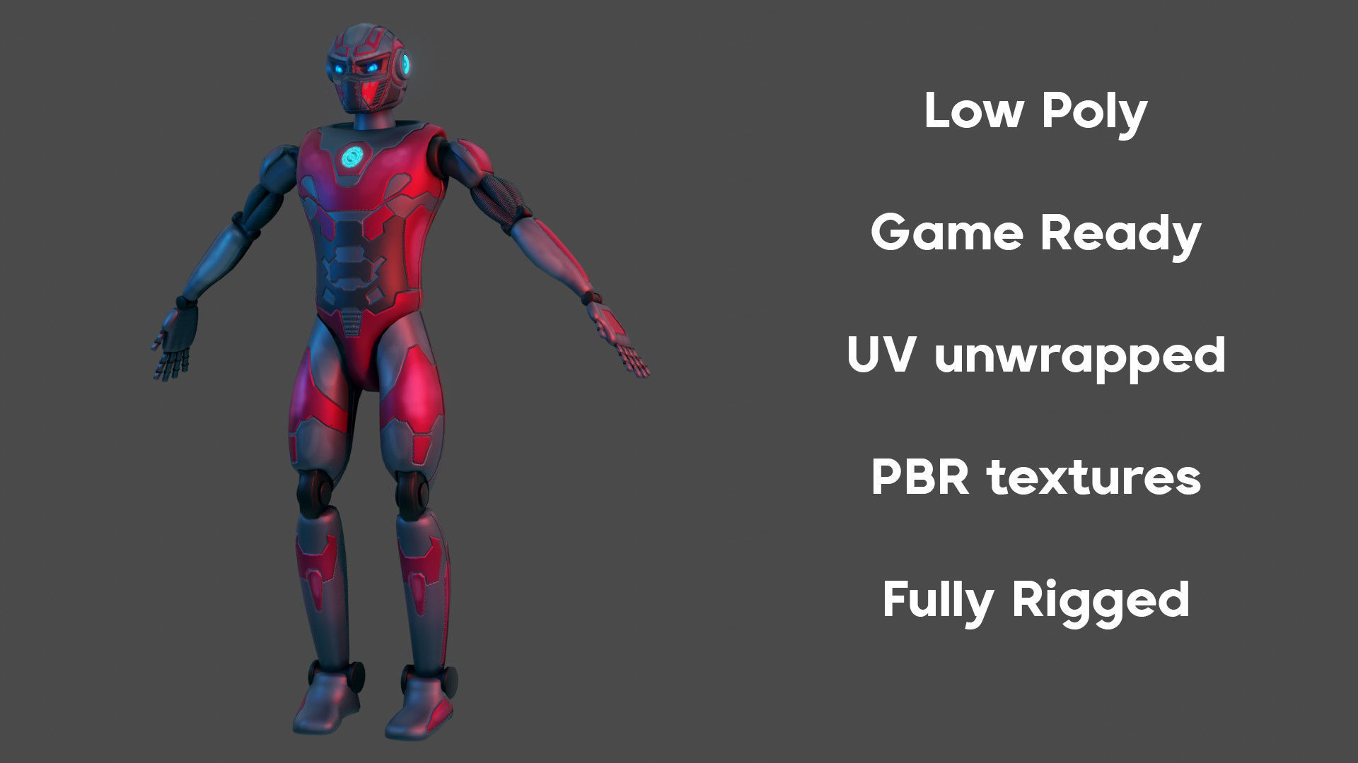 Sci-Fi Cyborg - Game Ready PBR Low-poly 3D model_1