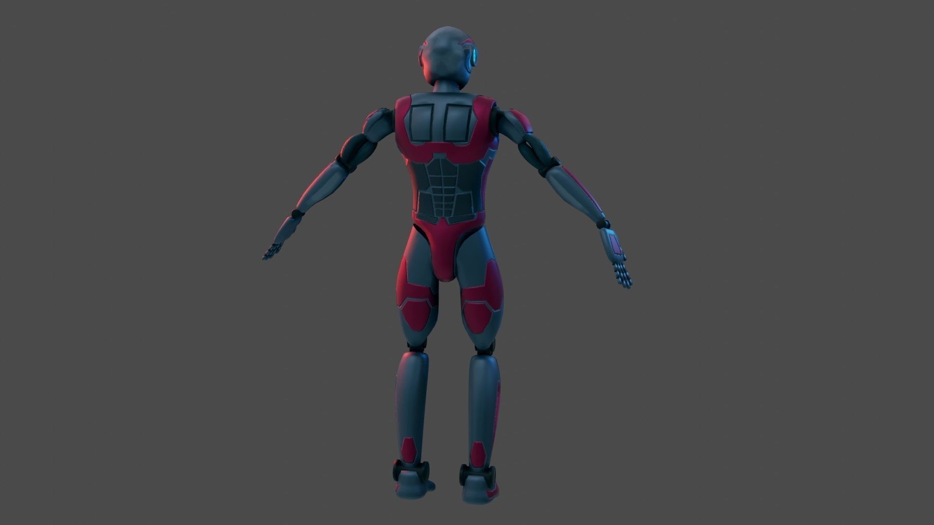 Sci-Fi Cyborg - Game Ready PBR Low-poly 3D model_4
