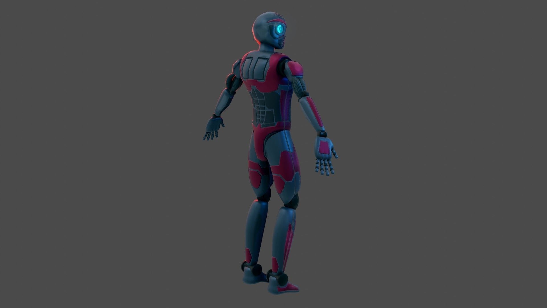Sci-Fi Cyborg - Game Ready PBR Low-poly 3D model_5