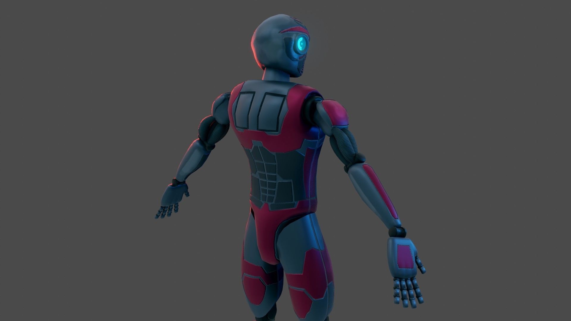 Sci-Fi Cyborg - Game Ready PBR Low-poly 3D model_10