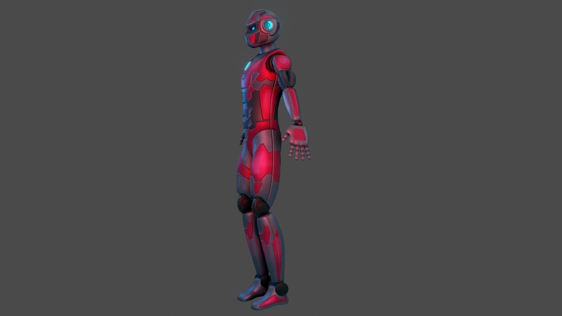 Sci-Fi Cyborg - Game Ready PBR Low-poly 3D model_2