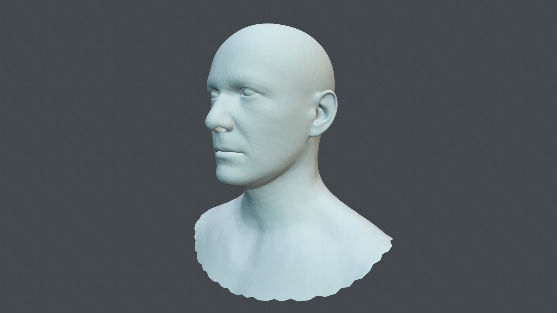 Male Head High-Poly Version 3D model_8