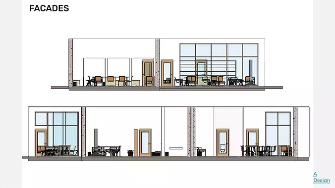 Restaurant - Revit 3D model 6