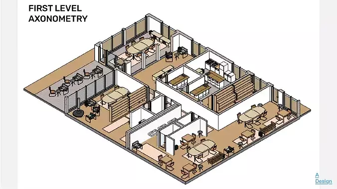 Restaurant - Revit 3D model 3