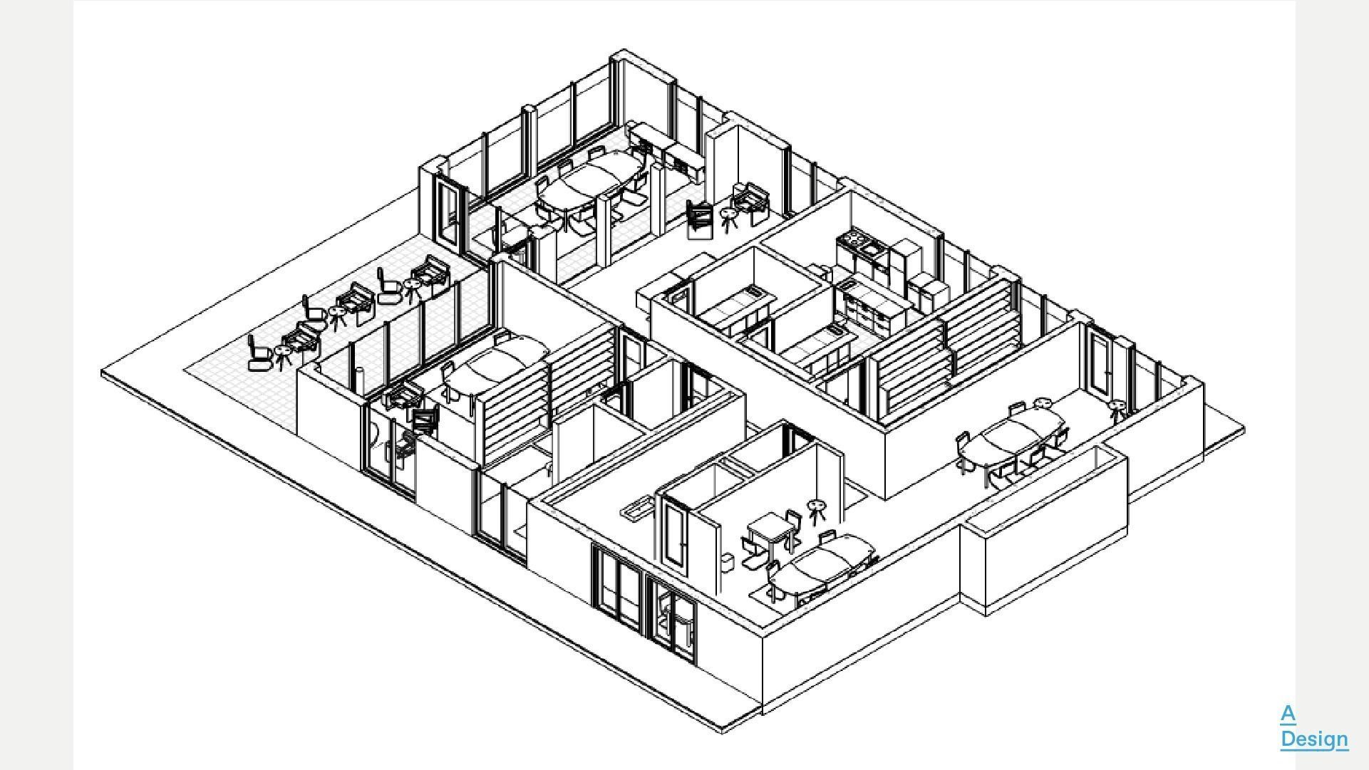 Restaurant - Revit 3D model_9