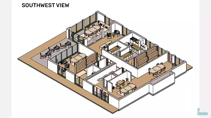 Restaurant - Revit 3D model 2