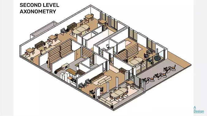 Restaurant - Revit 3D model 4
