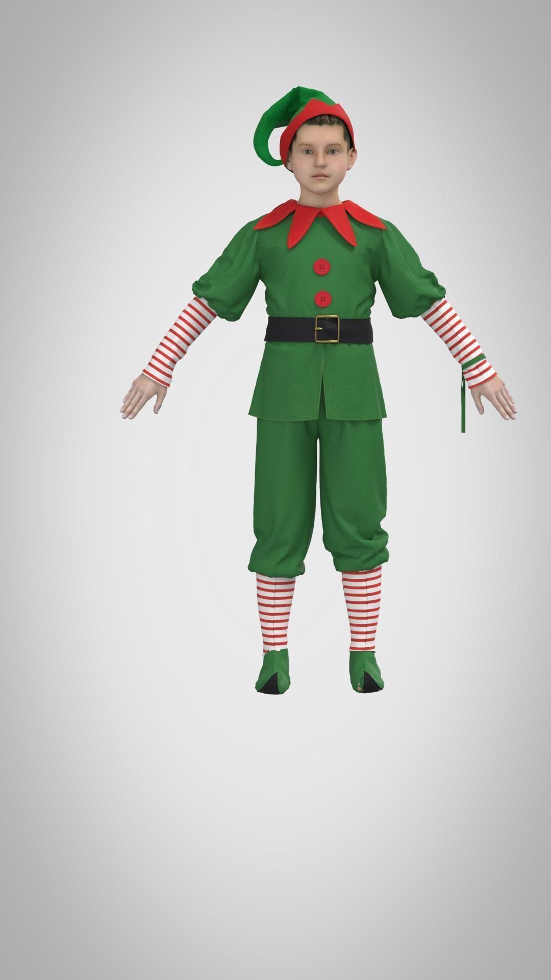 Elf clothes 3D model_3