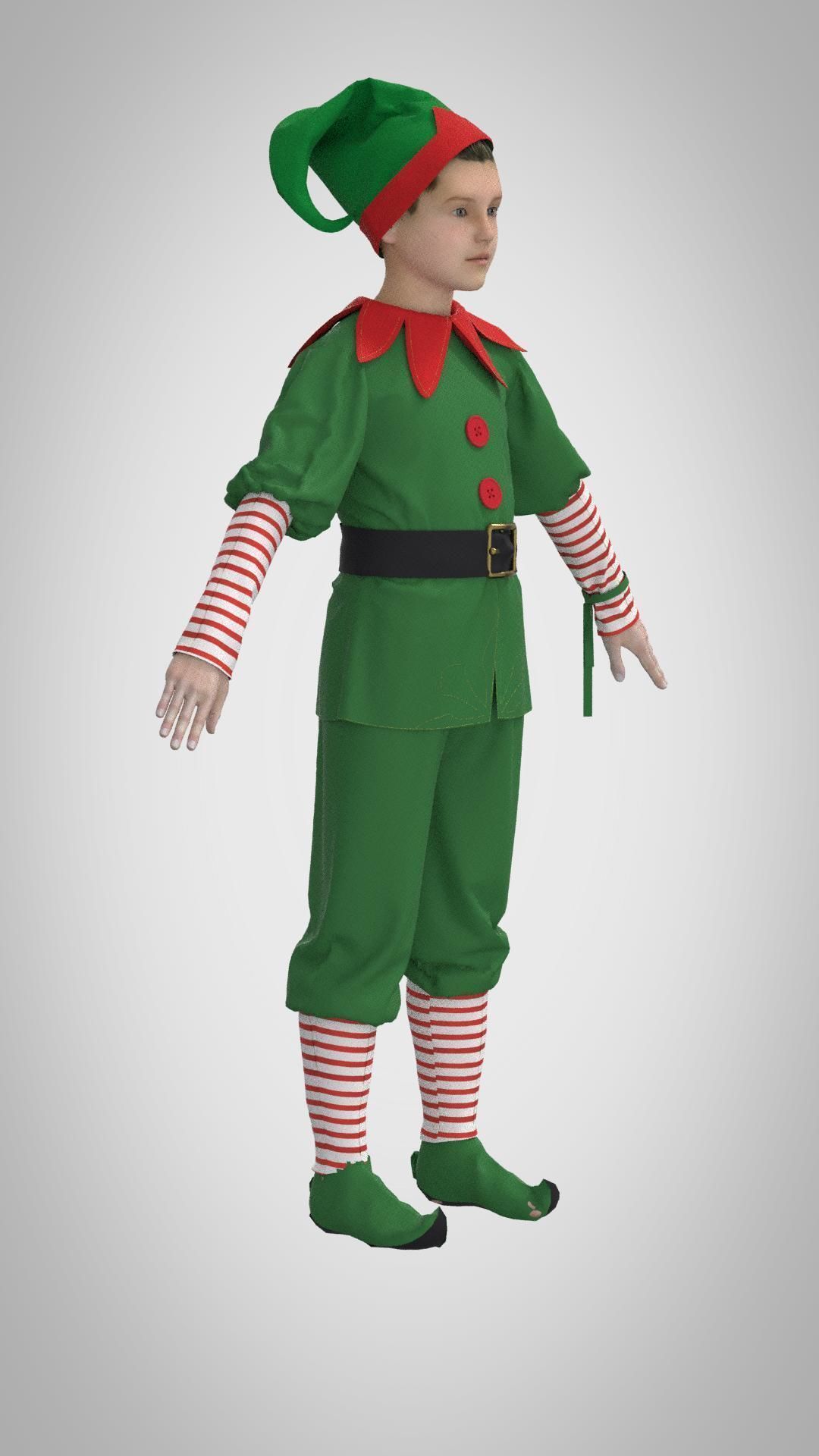 Elf clothes 3D model_4