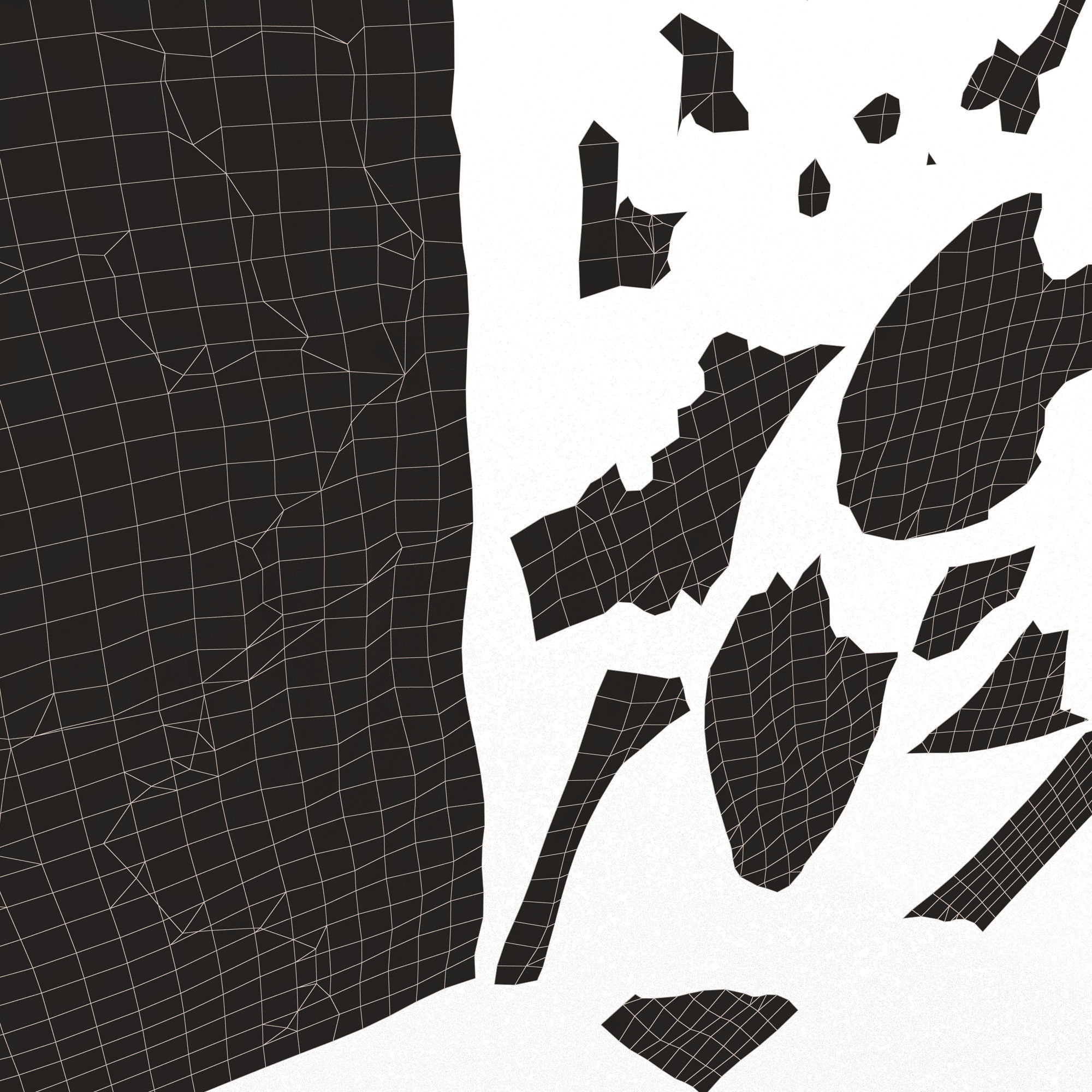 Torn Letter Pieces Low-poly 3D model_7