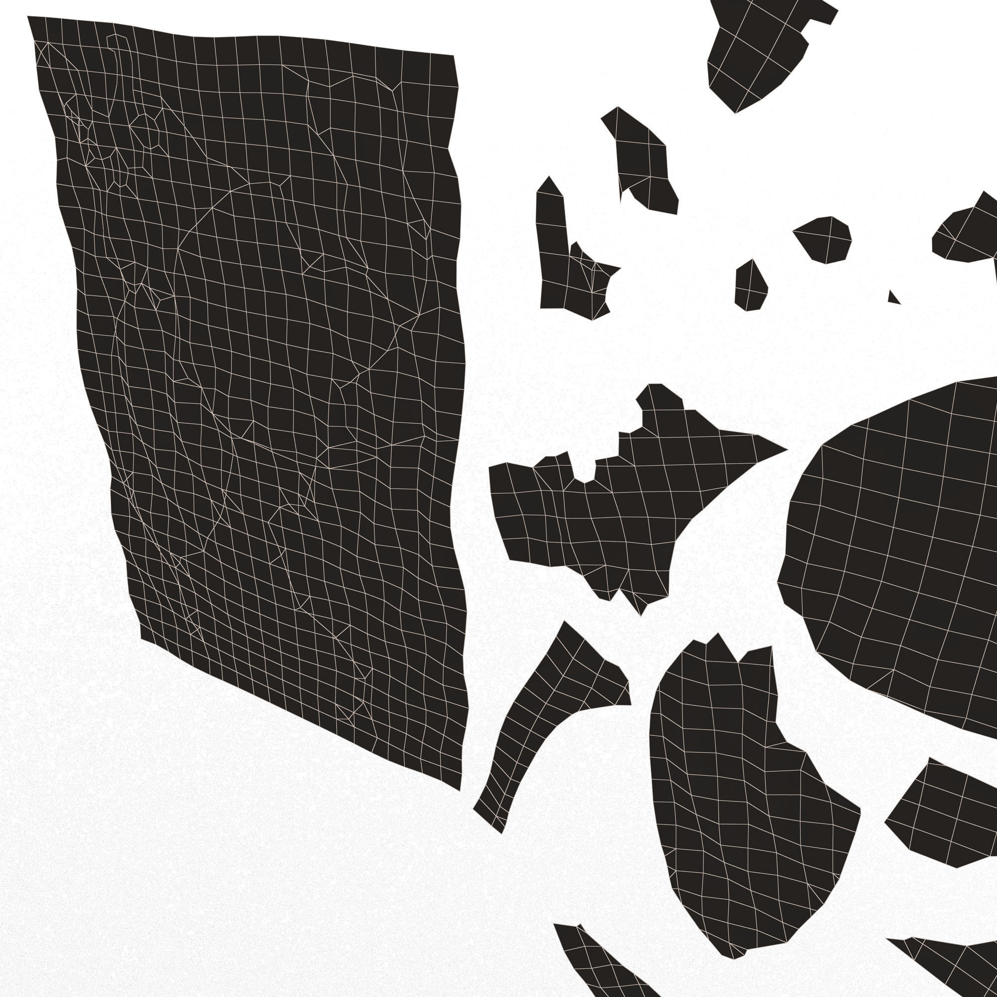 Torn Letter Pieces Low-poly 3D model_8