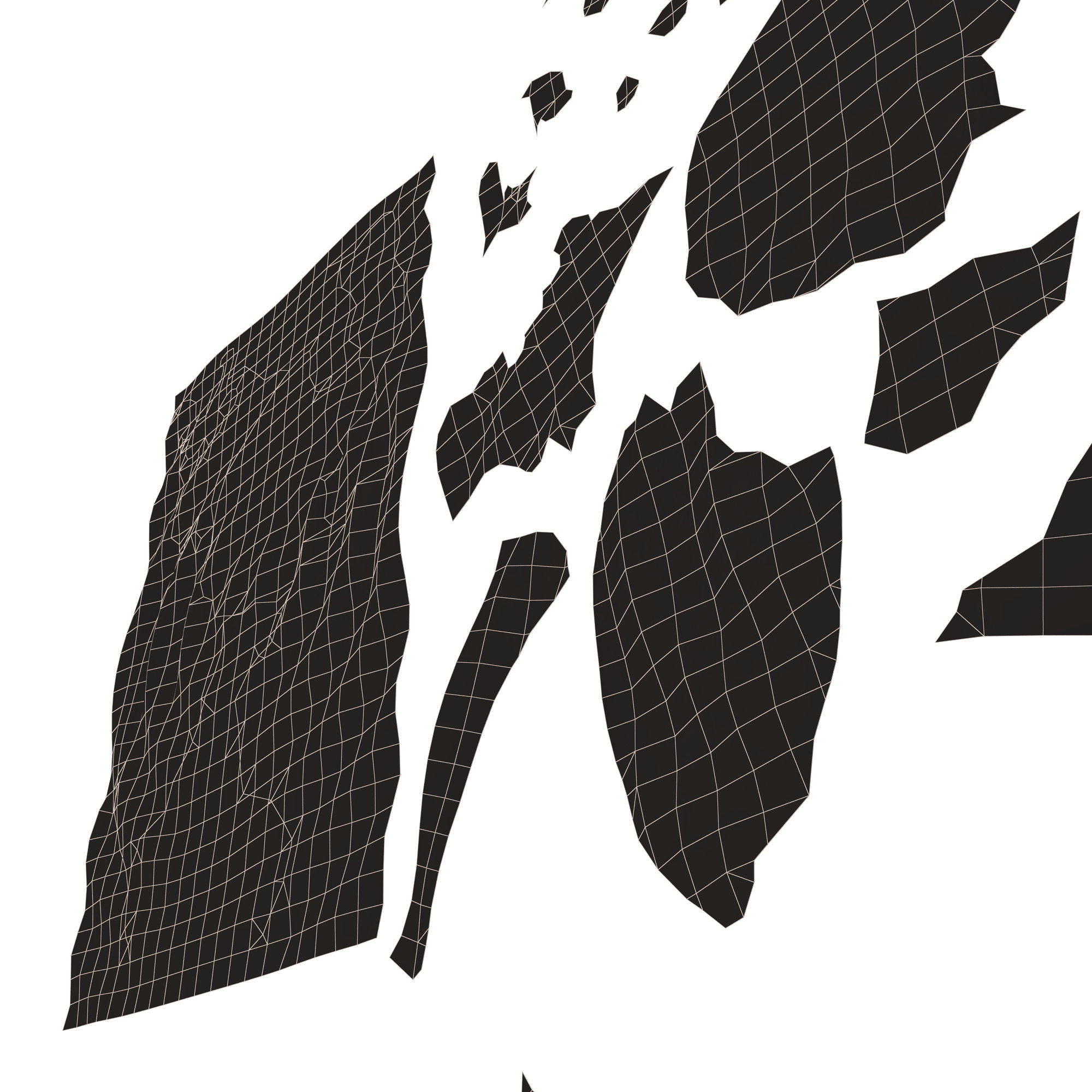 Torn Letter Pieces Low-poly 3D model_10