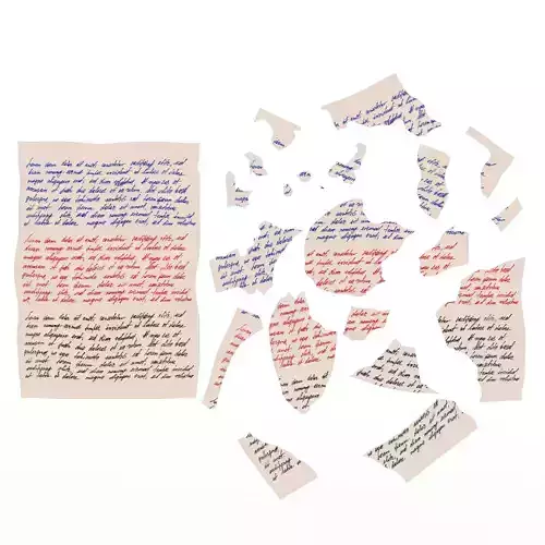 Torn Letter Pieces Low-poly 3D model