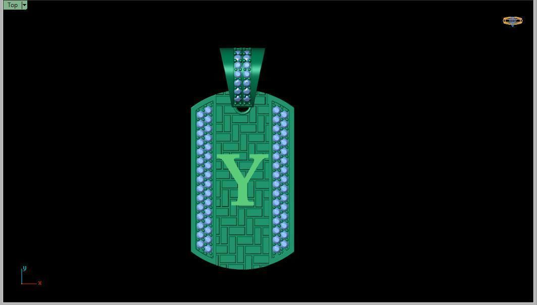 Latter Y Pendant 3d Model  3D print model_1