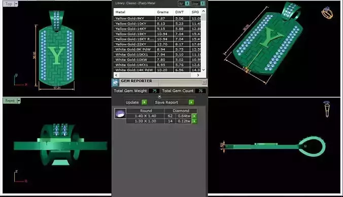Latter Y Pendant 3d Model 