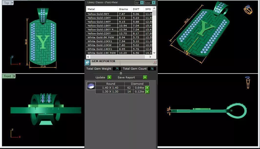 Latter Y Pendant 3d Model  3D print model_0
