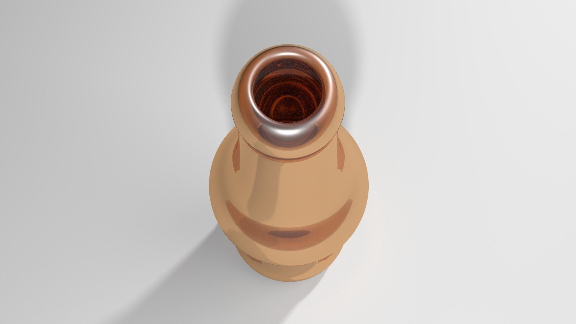Amber Glass Bottle 4 3D model_2