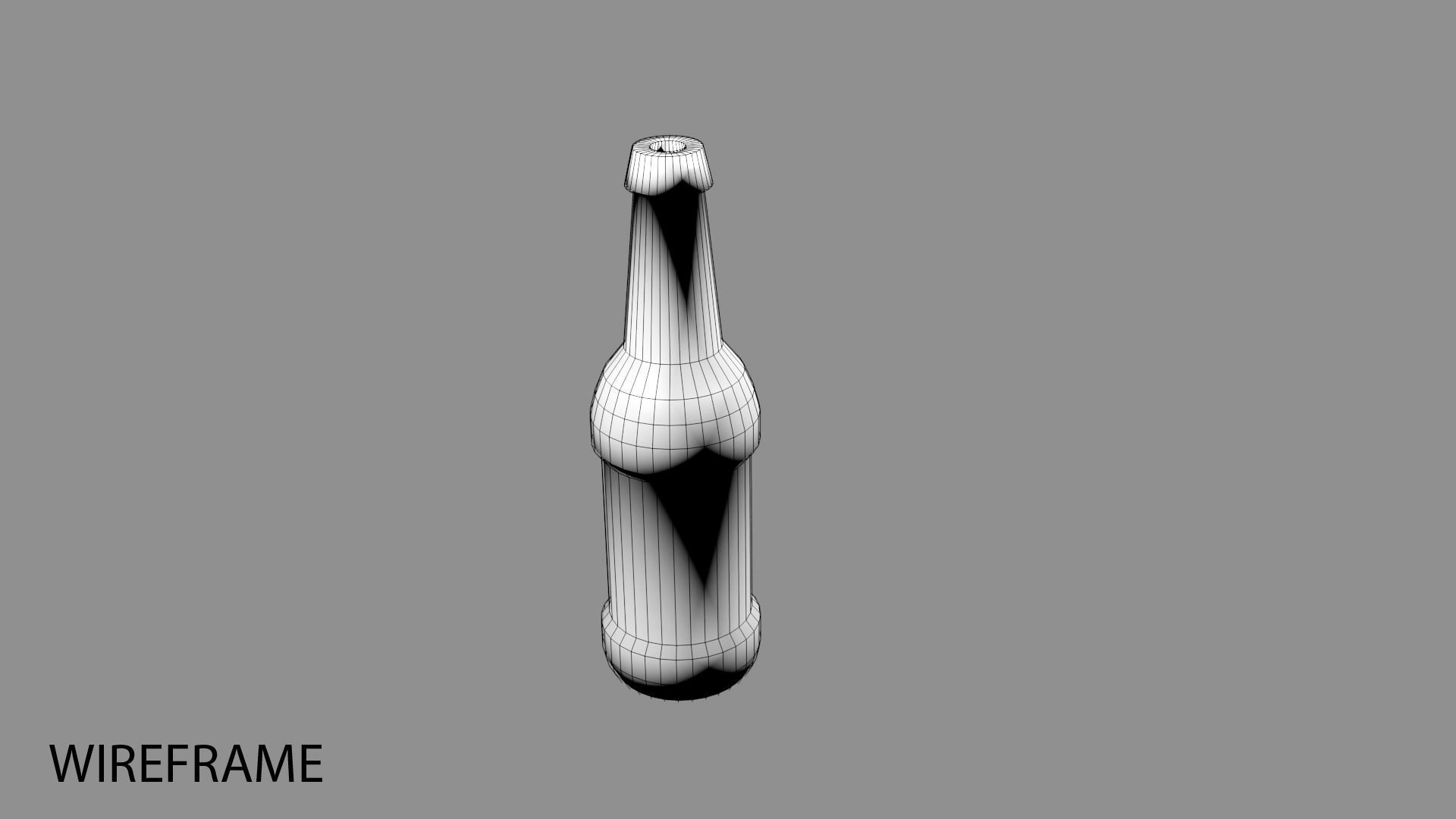 Amber Glass Bottle 4 3D model_3