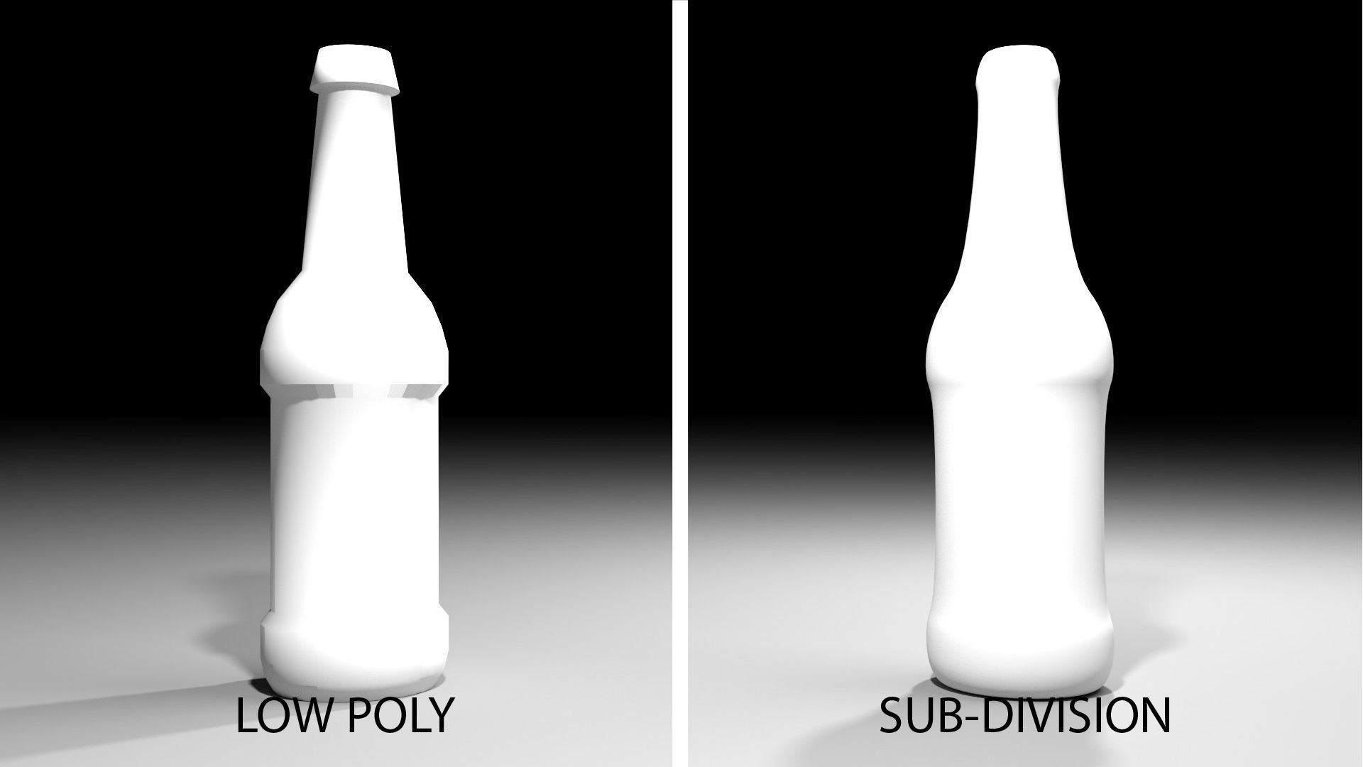 Amber Glass Bottle 4 3D model_4