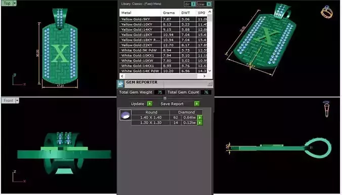 Latter X Pendant 3d Model 