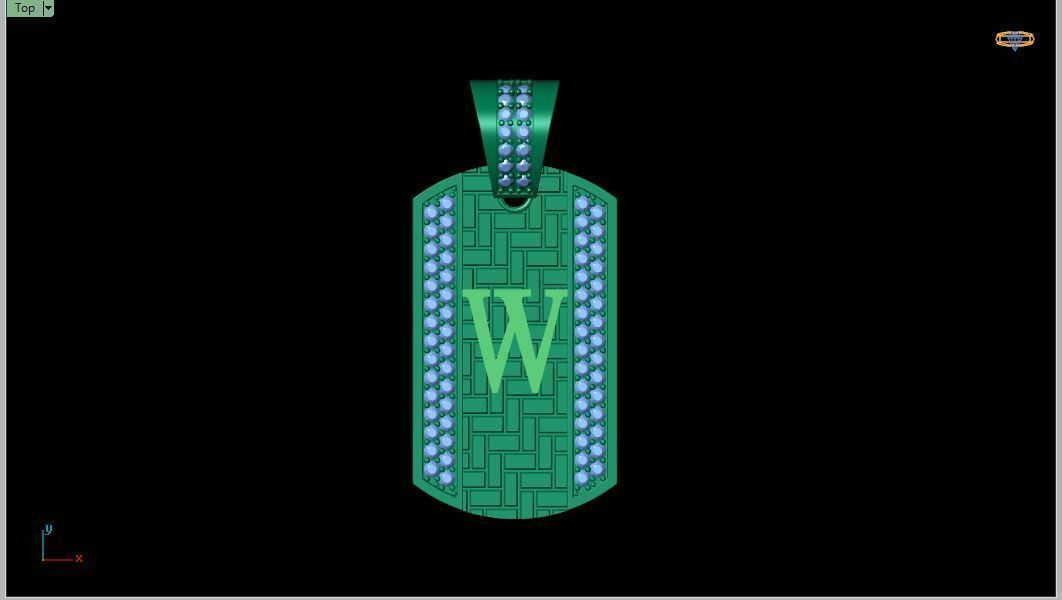 Latter W Pendant 3d Model 3D print model_1