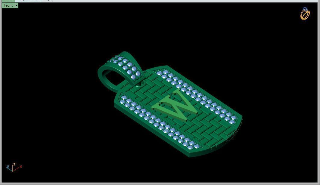 Latter W Pendant 3d Model 3D print model_4