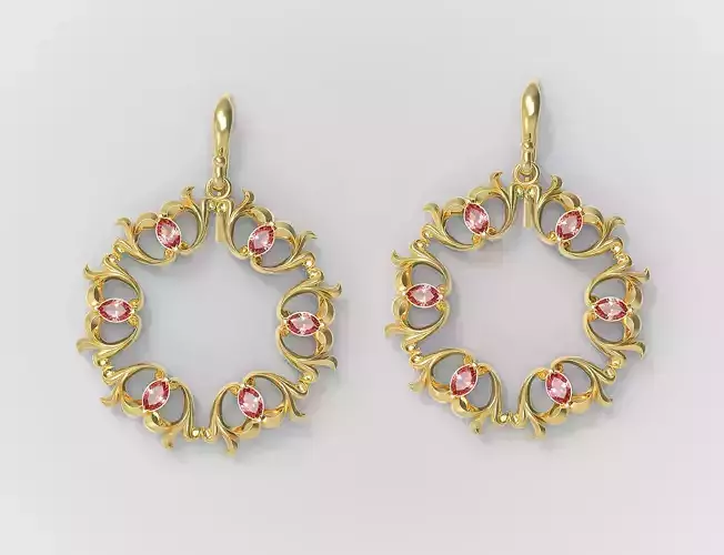 Pear stones earrings