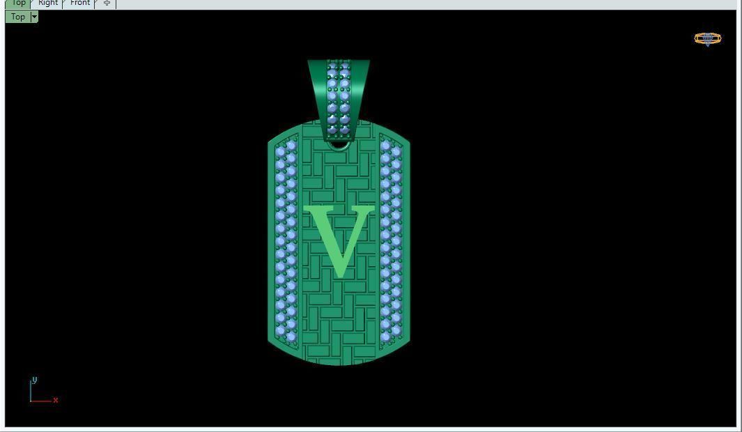 Latter V Pendant 3d Model 3D print model_1