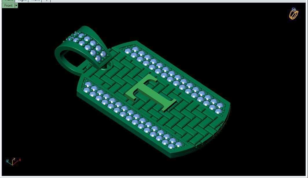 Latter T Diamond Pendant 3d Model 3D print model_4