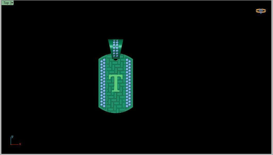 Latter T Diamond Pendant 3d Model 3D print model_1